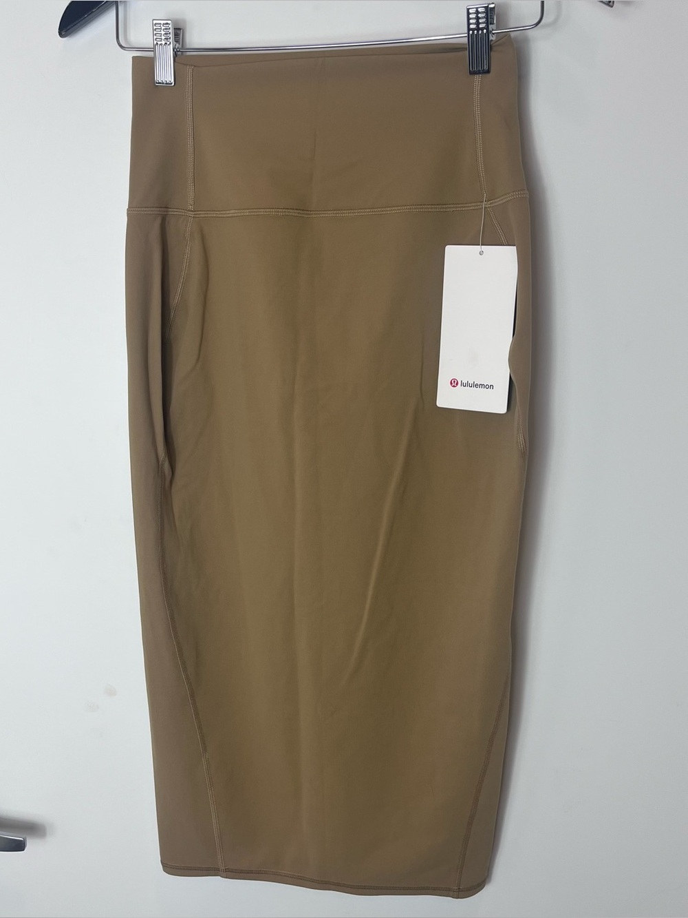 Lululemon Nulu‎ Slim-Fit High-Rise Midi Skirt NWT Filbert Tan Pencil Sleek 6 - Picture 2 of 6